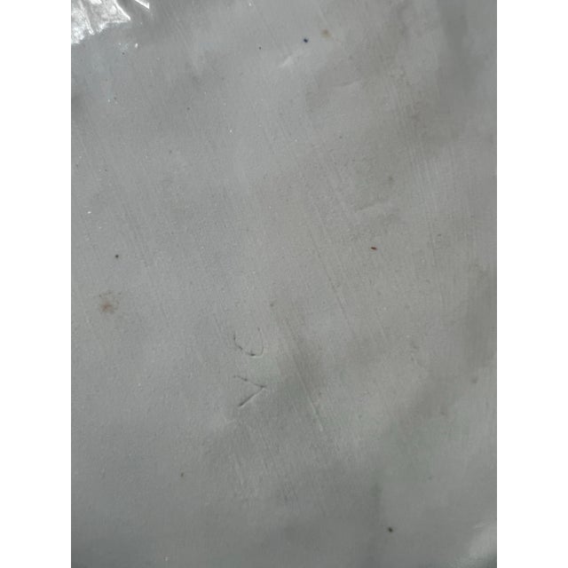 Ceramic 1970s White Ceramic Oval Platter With Wheat Details on Rim For Sale - Image 7 of 8