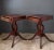 Set of Mersman Harp and Lyre Mahogany SideTables With Brass Feet and Drawers For Sale - Image 9 of 17
