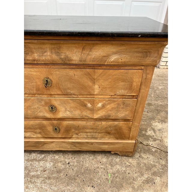 Mid 19th Century French 19th Century Louis Philippe Marble Top Bleached Commode For Sale - Image 5 of 12