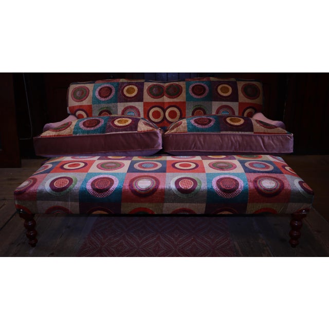Set of 2-Seater Sofa and Ottoman in Mulberry Mohair Upholstery from George Smith, 2010s For Sale - Image 9 of 17