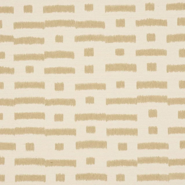 Contemporary Schumacher Abstract Ikat Sisal Wallpaper In Beige For Sale - Image 3 of 5