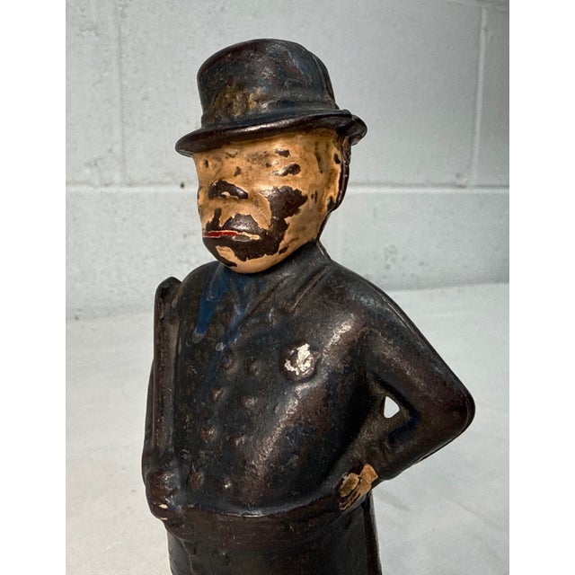 Antique 1900 Cast Iron Still Coin Bank Mulligan the Policeman Cop Bennet & Fish For Sale - Image 10 of 11