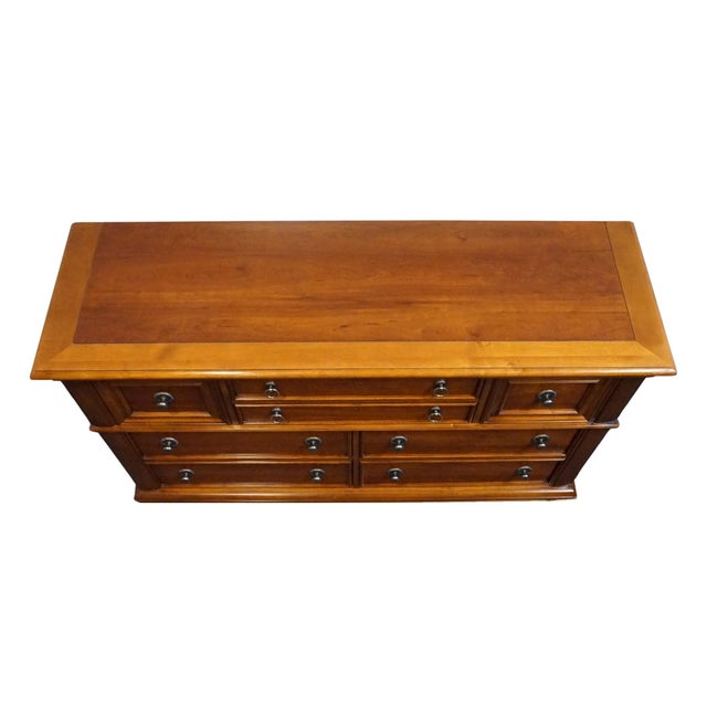 Stanley Furniture Solid Cherry Contemporary Traditional 63" Double Dresser 23213 For Sale - Image 9 of 13