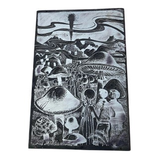 Mid Century Mushroom Printing Plate Block For Sale