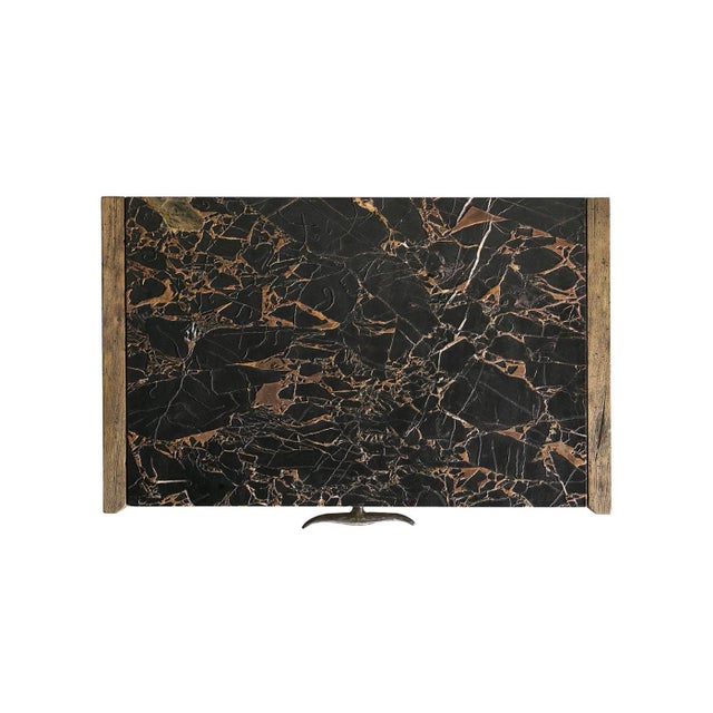 Rustic Modern Nightstand With Marble Top For Sale - Image 12 of 14