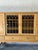 In Style of Henning Kjærnulf Oak High Sideboard Credenza With Sliding Leaded Glass Doors Danish Mid-Century Modern 1970s For Sale - Image 4 of 11