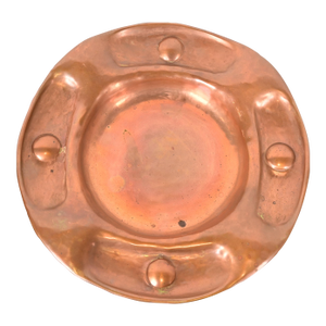 Gustav Stickley Signed Hammered Copper Ashtray or Catchall, Circa 1910