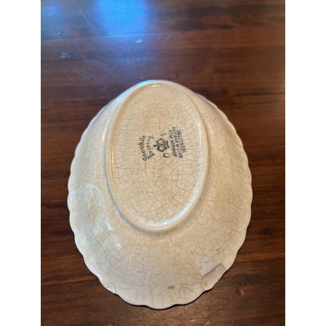 Johnson Brothers Vintage Johnson Brothers Snowhite Regency Oval Ironstone Bowl For Sale - Image 4 of 8