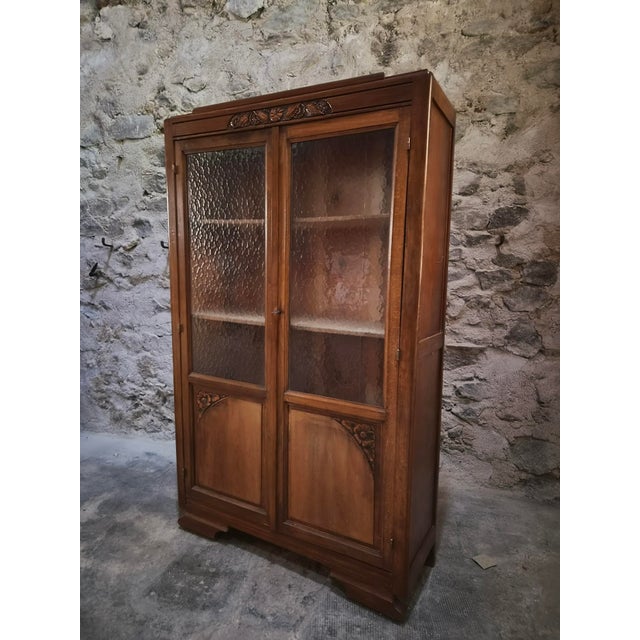 Vintage Art Deco French Beech Display Cabinet with Glass Door, 1930 For Sale - Image 10 of 16