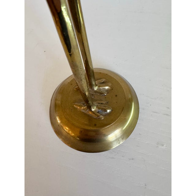 1960s Large Vintage Brass Crane Sculpture For Sale - Image 5 of 9