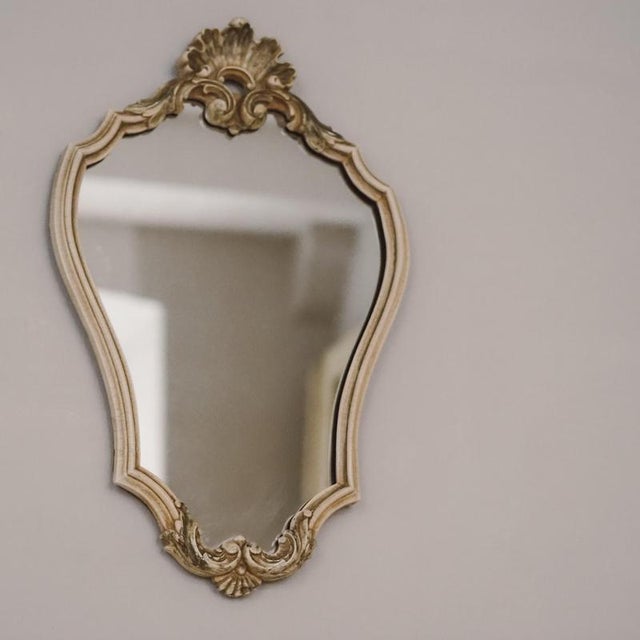 Rococo Rococo Style Wall Mirror in Ivory For Sale - Image 3 of 9