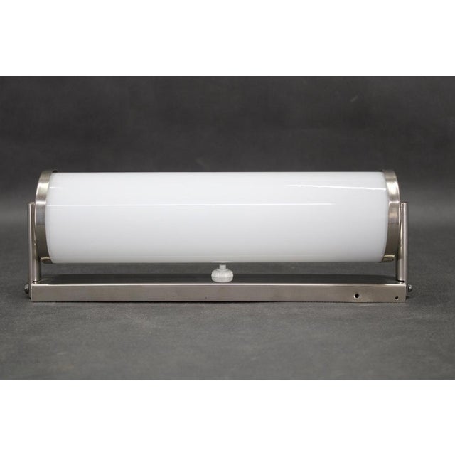 Vintage Bauhaus Tubular Wall Light in Chrome and Creamy Glass, 1930s For Sale - Image 4 of 9