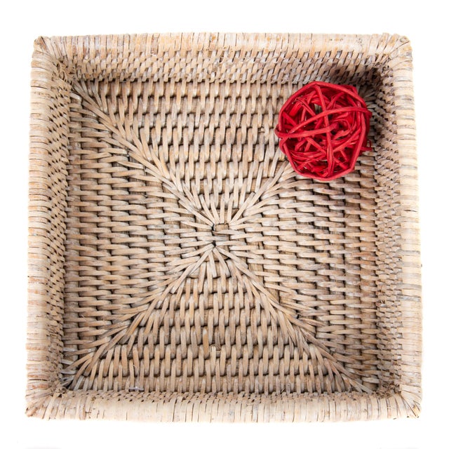 Artifacts Rattan Napkin Holder 7.5"x7.5"x2.5" For Sale - Image 4 of 5