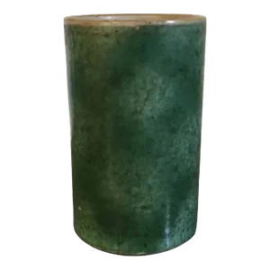 Early 20th Century Chinese Late Qing Monochrome Green Porcelain Cylinder Vase