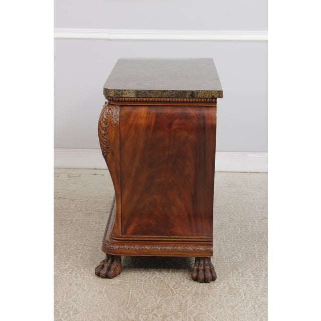 Maitland - Smith Maitland Smith Flame Mahogany Marble Top Bombe Dresser For Sale - Image 4 of 18
