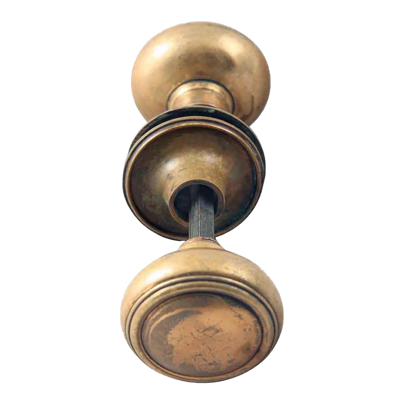 Pair of Mid 20th Century Concentric Brass Door Knobs With Rosettes ...