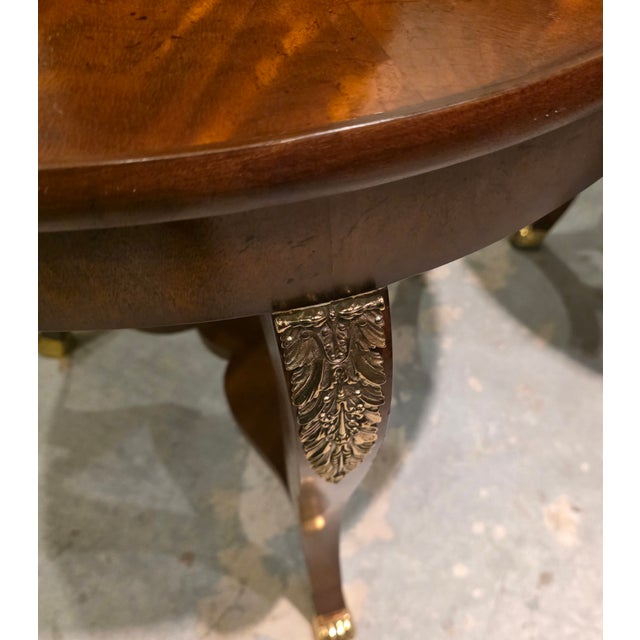Mid 20th Century Baker Furniture Round Fruit Wood and Mahogany Bronze Mounts Claw Feet Gueridon Side Tables - Set of 2 For Sale - Image 17 of 18