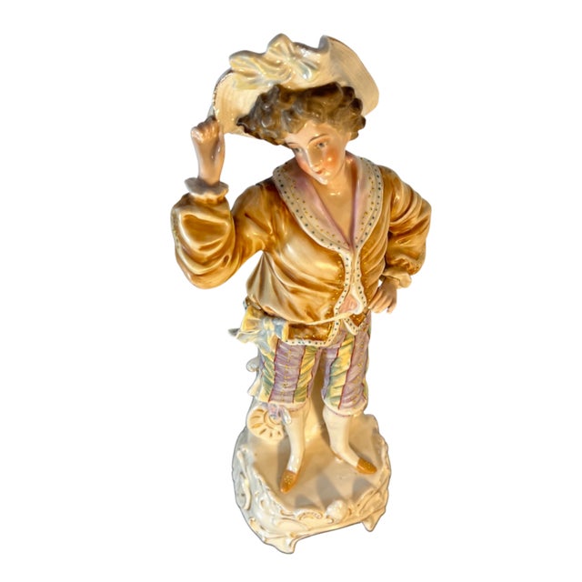 Antique Meissen Style German Porcelain Figurine Young Man For Sale - Image 13 of 18