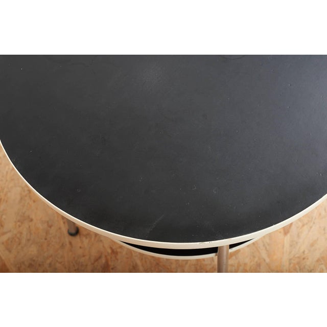 Coffee Table Model 503 with Matte Tubular Steel, Wood with Black Linoleum and Plastic Edging from Gispen, 1954 For Sale - Image 9 of 14