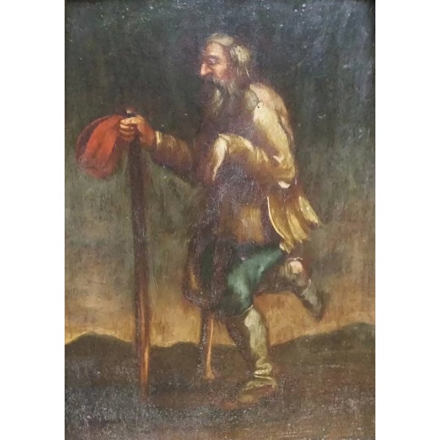 17th Century Beggar With Red Hat - French School, Oil on Panel, 17th Century For Sale - Image 5 of 6