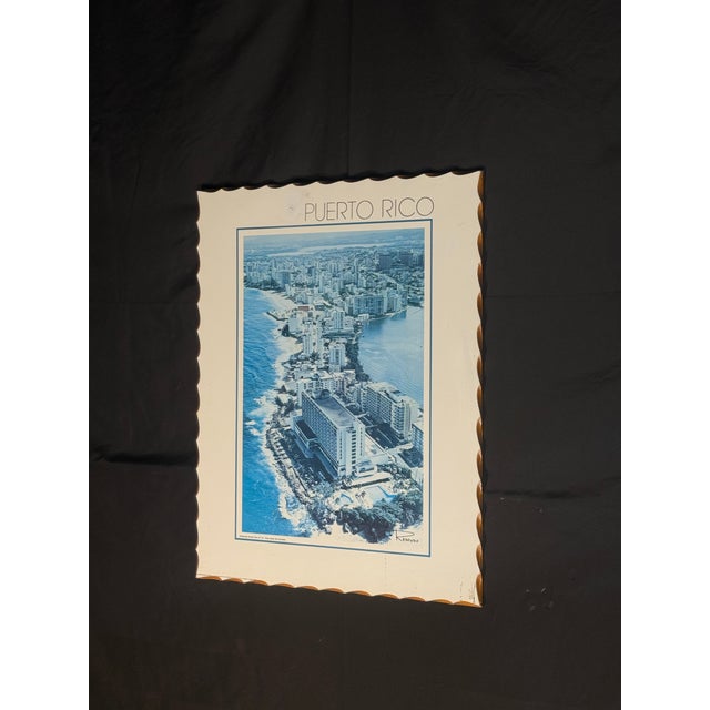 Wood Blue Puerto Rico Coastal Cityscape Wall Art For Sale - Image 7 of 7