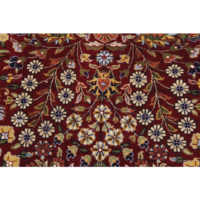 1990s Turkish Antique Hereke Red Blue Wool & Silk Rug - 4'0''x6'0'' For Sale - Image 5 of 10