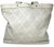 Modern Chanel Ivory Goatskin Perforated Large CC Tote For Sale - Image 3 of 9