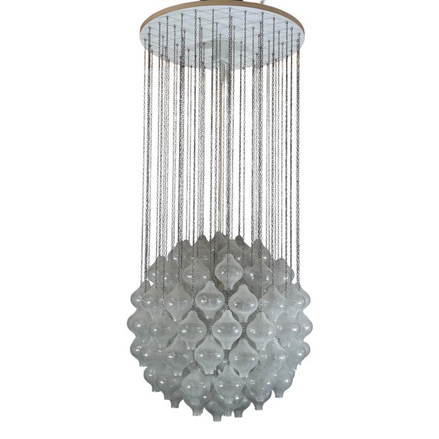 Tulipan Chandelier in Glass and Metal by J.T. Kalmar for Kalmar, Austria, 1970s For Sale - Image 3 of 18