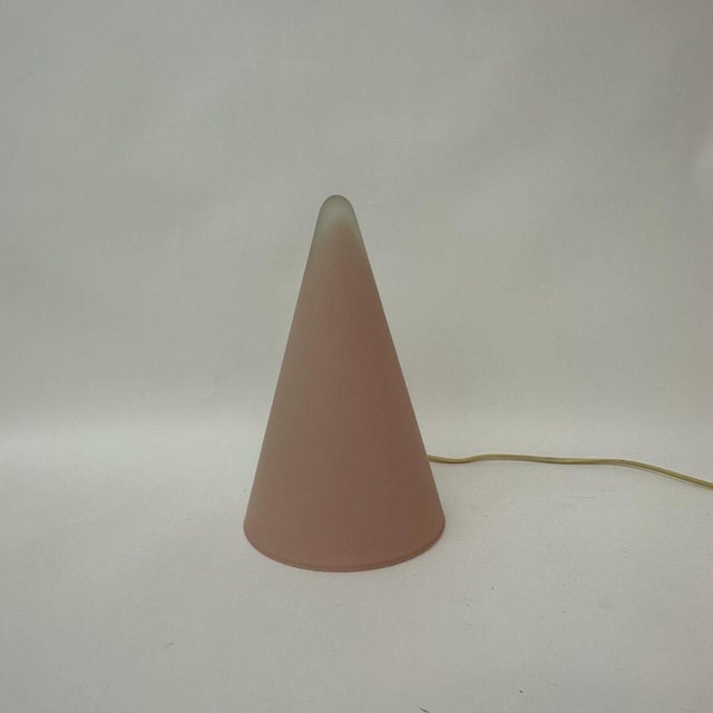 Glass French Teepee Table Lamp in Matte Pink Glass from SCE, 1970s For Sale - Image 7 of 14