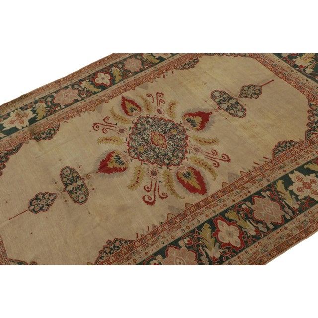 1920s 1920s Antique Persian Sultanabad Rug in Beige Floral Medallion Style - by Rug & Kilim For Sale - Image 5 of 8