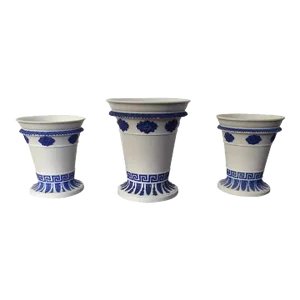 Antique 1820 English Regency Wedgwood Jasperware Vases - Set of 3
