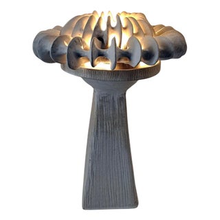 Horn of Plenty Table Lamp in Mat White Glazing on Stoneware by Kallia Panopoulou For Sale