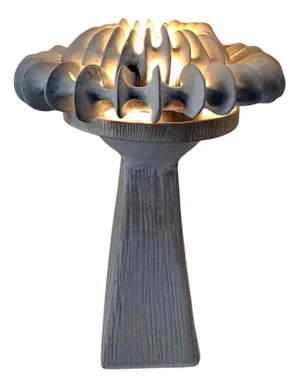 Horn of Plenty Table Lamp in Mat White Glazing on Stoneware by Kallia Panopoulou