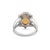Metal 18k White Gold 4.18ct Fire Opal Halo Pear Shape & Round Diamond Cocktail Ring, Size 9.25 For Sale - Image 7 of 8