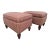 Vintage English Style Upholstered Ottomans With Spiral Turned Legs by O. Henry House, a Pair For Sale