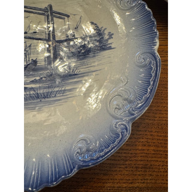Ceramic Early 19th Century German Rococo Blue and White Plates a Pair For Sale - Image 7 of 12
