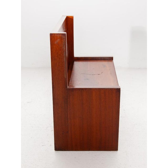 Brutalist Hand-Crafted Wood High-Back Bench, Belgium, 1968 For Sale - Image 10 of 14