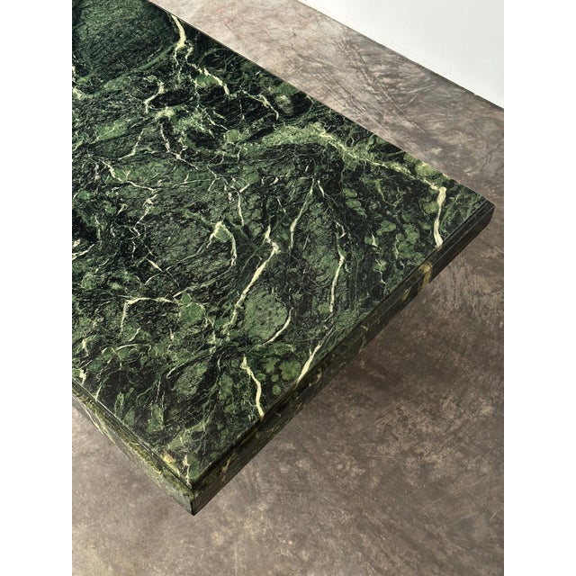 Verde Alpi Marble Pedestal Coffee Table, Italy, 1980s For Sale - Image 10 of 14