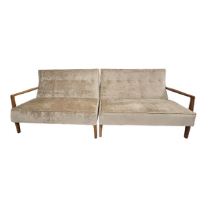 Mid Century Modern Sofa 2pc Sectional
