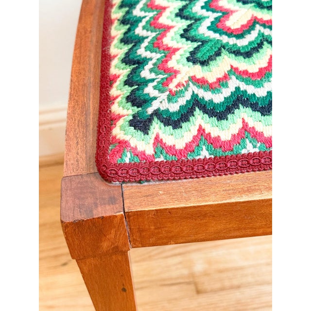 Antique Needlepoint Sheraton Style Federal Oval Back Chair, c.1900 For Sale - Image 12 of 17