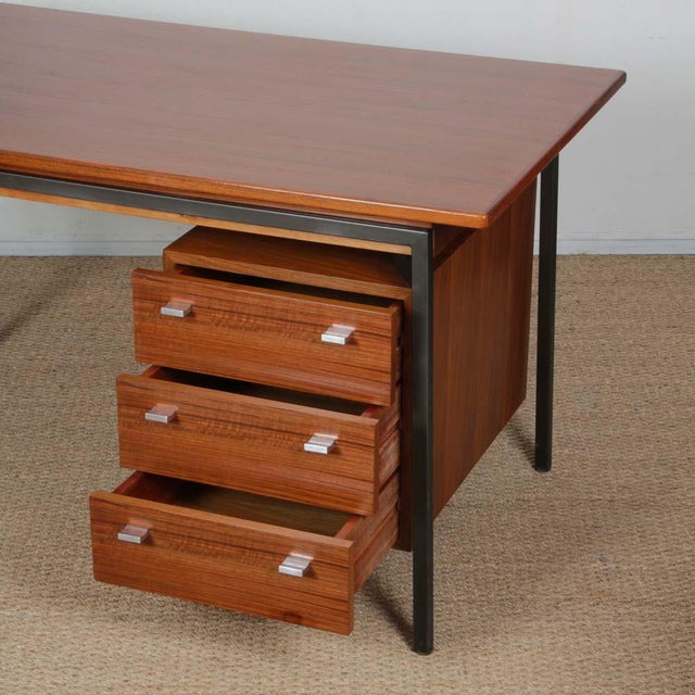 Vintage Wooden and Metal Desk, 1960s For Sale - Image 3 of 8