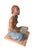 Mid 20th Century Original Signed O’Hare Figural Sculpture of Seated Woman in Blue Skirt For Sale - Image 5 of 10