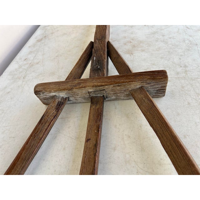 Brown Large 19th Century Farmhouse Wooden Pitchfork For Sale - Image 8 of 12