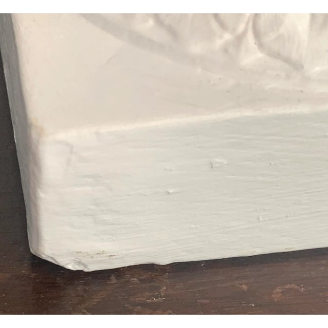 Vintage White Plaster Lamp With Swag Garland Decor For Sale - Image 9 of 10