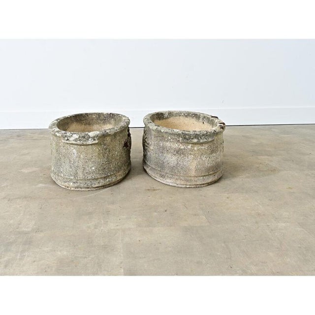 English Pair of 1920s Oval Cast Stone Planters For Sale In Baton Rouge - Image 6 of 11
