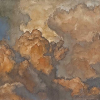 Cloud Composition 2 by Jesse Mangerson | Oil On Panel Painting of clouds in various colors For Sale