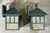 Turquoise Pair of Vintage Solid Brass Outdoor Lanterns – Arts & Crafts Mission Style For Sale - Image 8 of 14