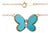 14k Yellow Gold Turquoise & Diamond Butterfly Necklace For Sale