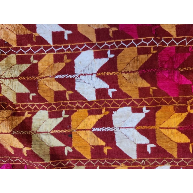 Brown - Phulkari Hand Embroidered Crepe Silk 3pc Unstitched Dress Material 25