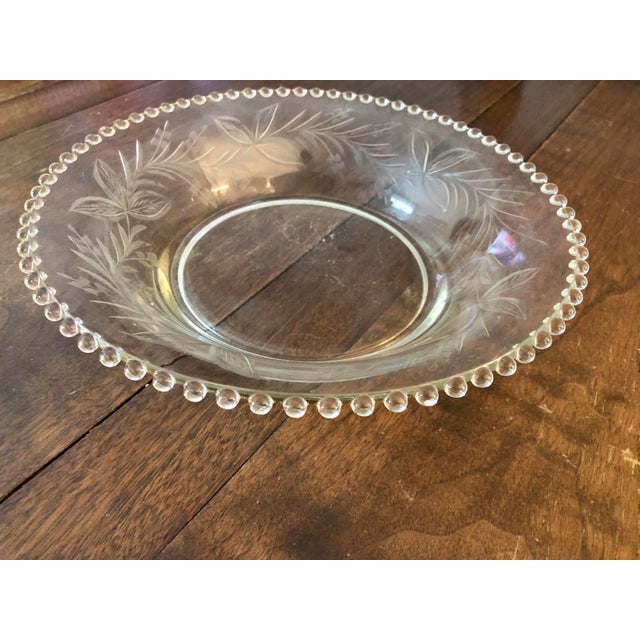 Transparent 1940s Etched Glass Bowl With Decorative Balls For Sale - Image 8 of 9